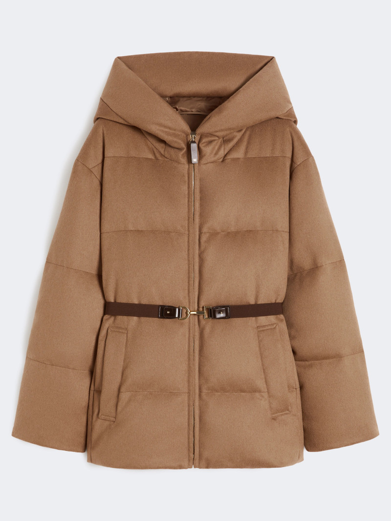 CORONA Short water-repellent canvas and camel down jacket - CAMEL 1