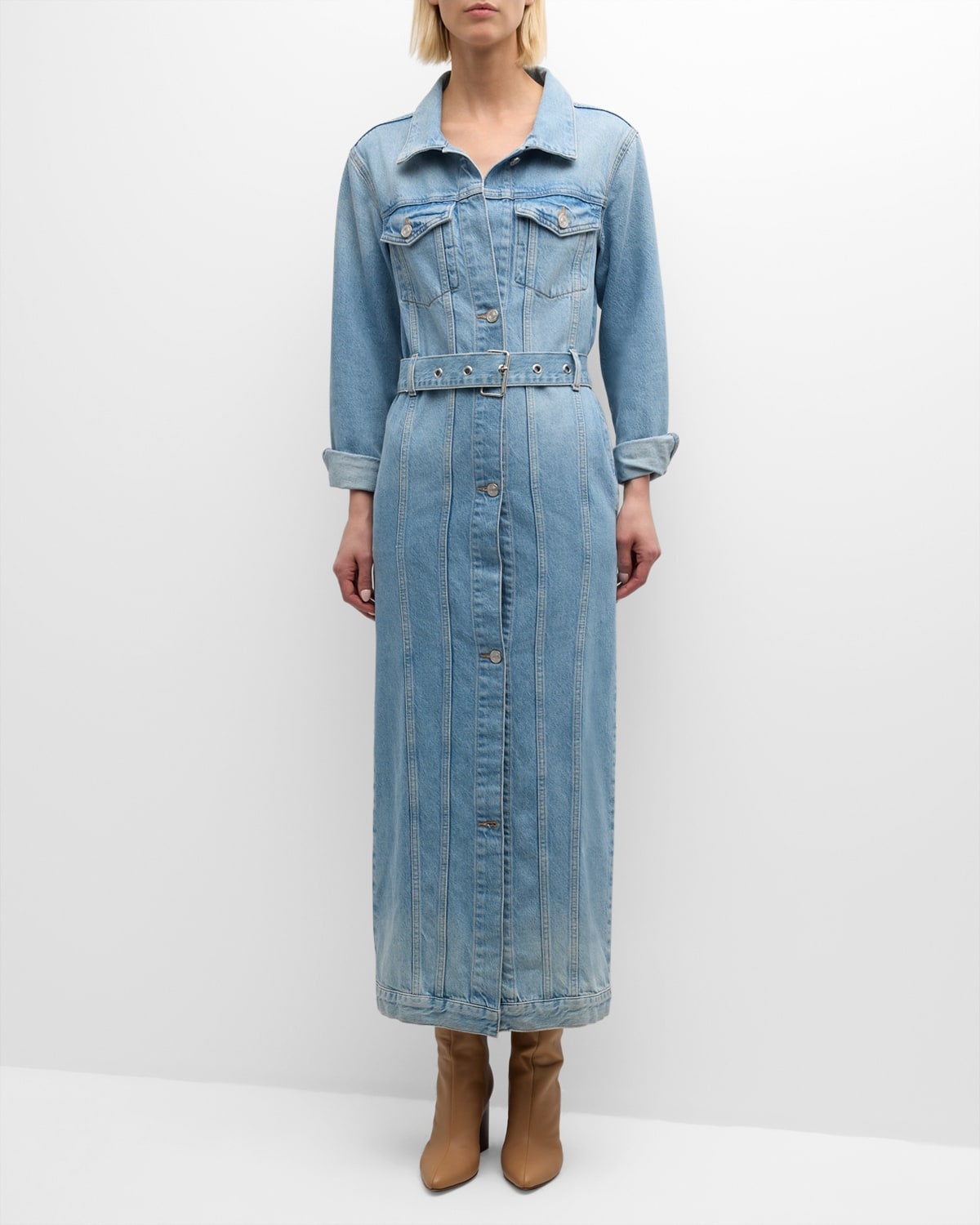 The Overlong Trucker Denim Maxi Dress - 3