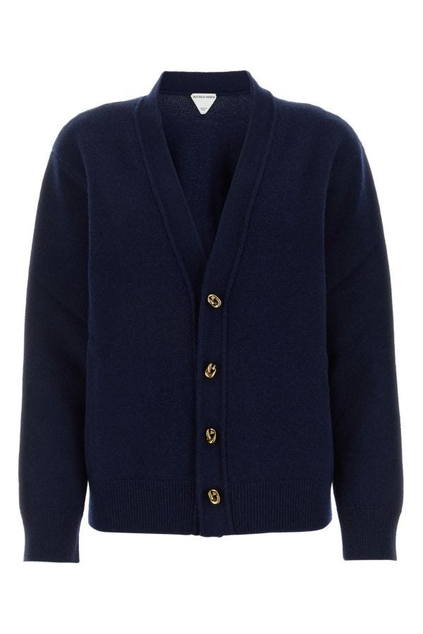 【送料&関税込】Bottega Veneta Midnight Blue Cashmere Blend Bottega Veneta Midnight blue cashmere blend cardigan