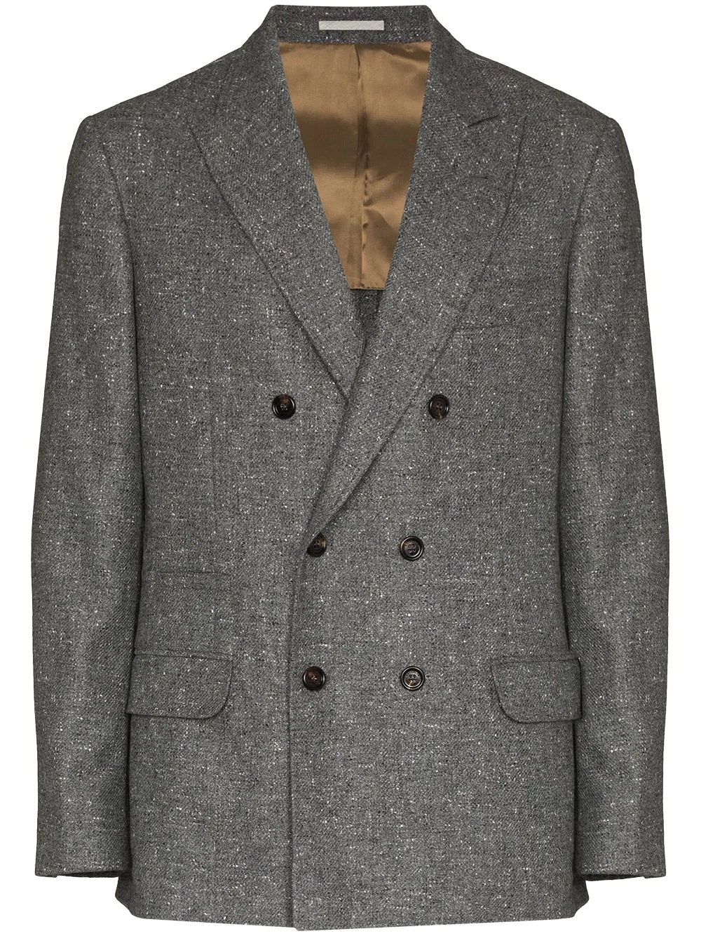 double-breasted wool-cashmere blazer - 1