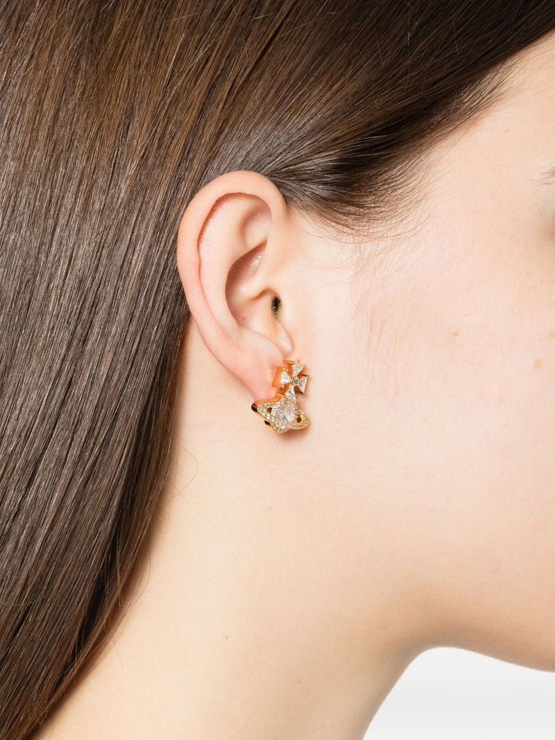 Vivienne Westwood orb cross cubic zirconia earrings outlook