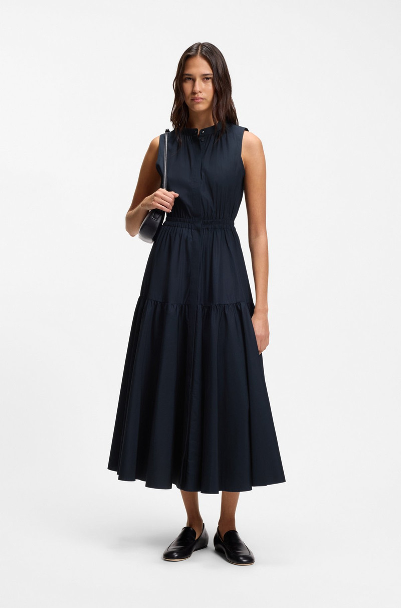 BOSS SLEEVELESS DRESS IN COTTON POPLIN outlook