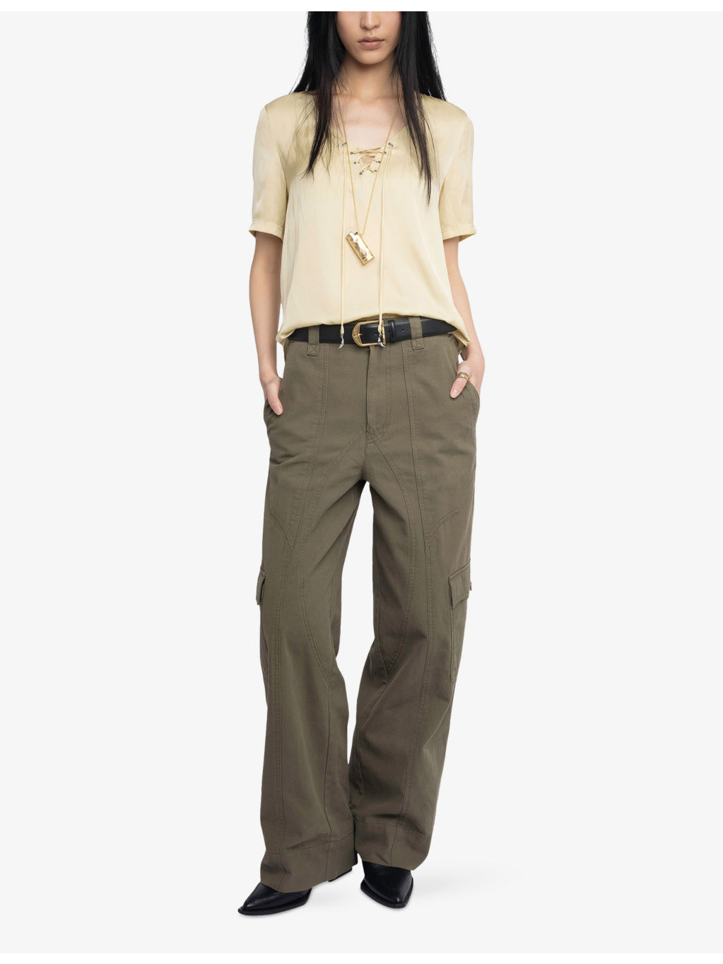 Terzo Laced Satin Top - 2