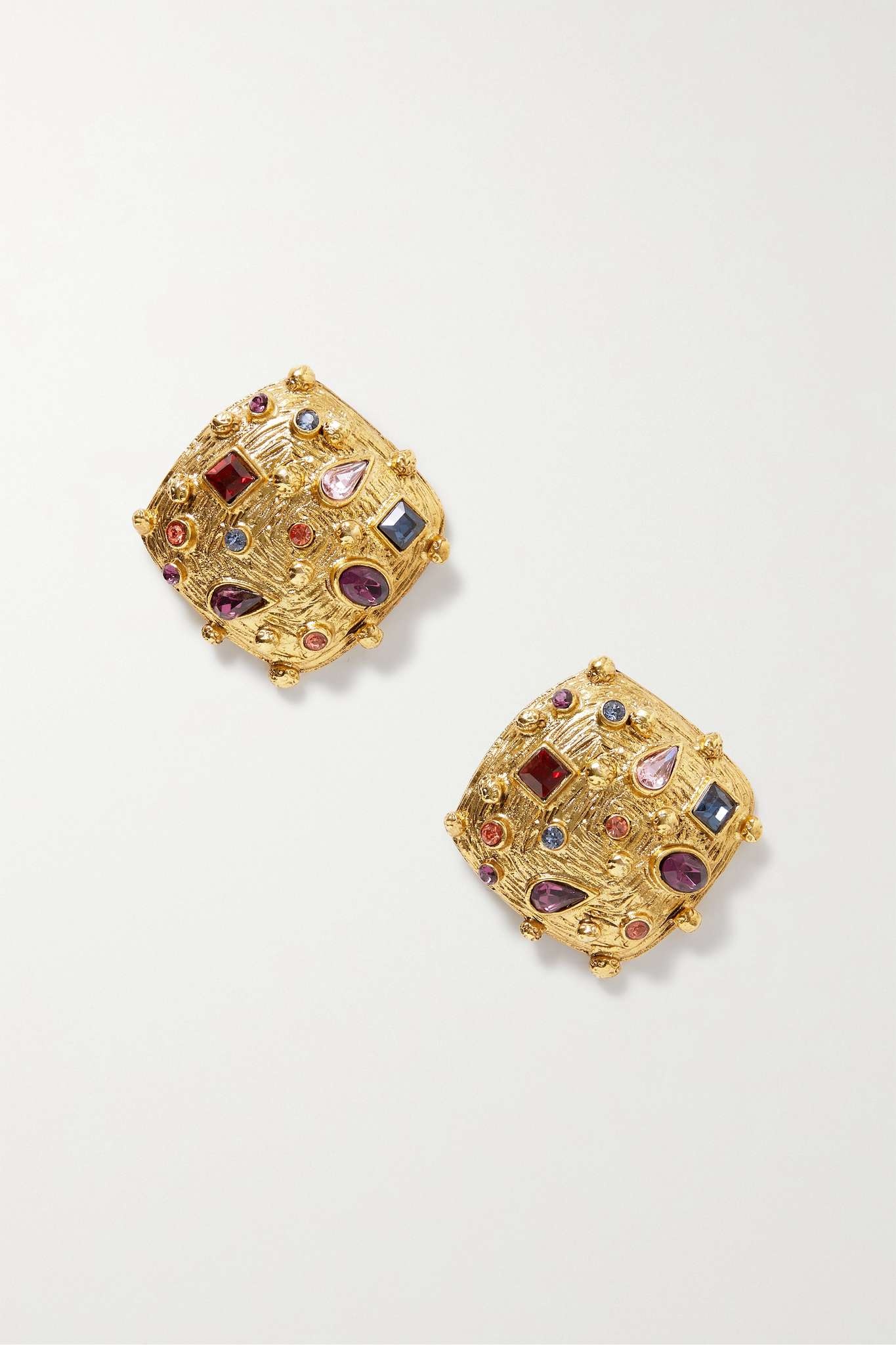 Deon gold-plated crystal earrings - 1