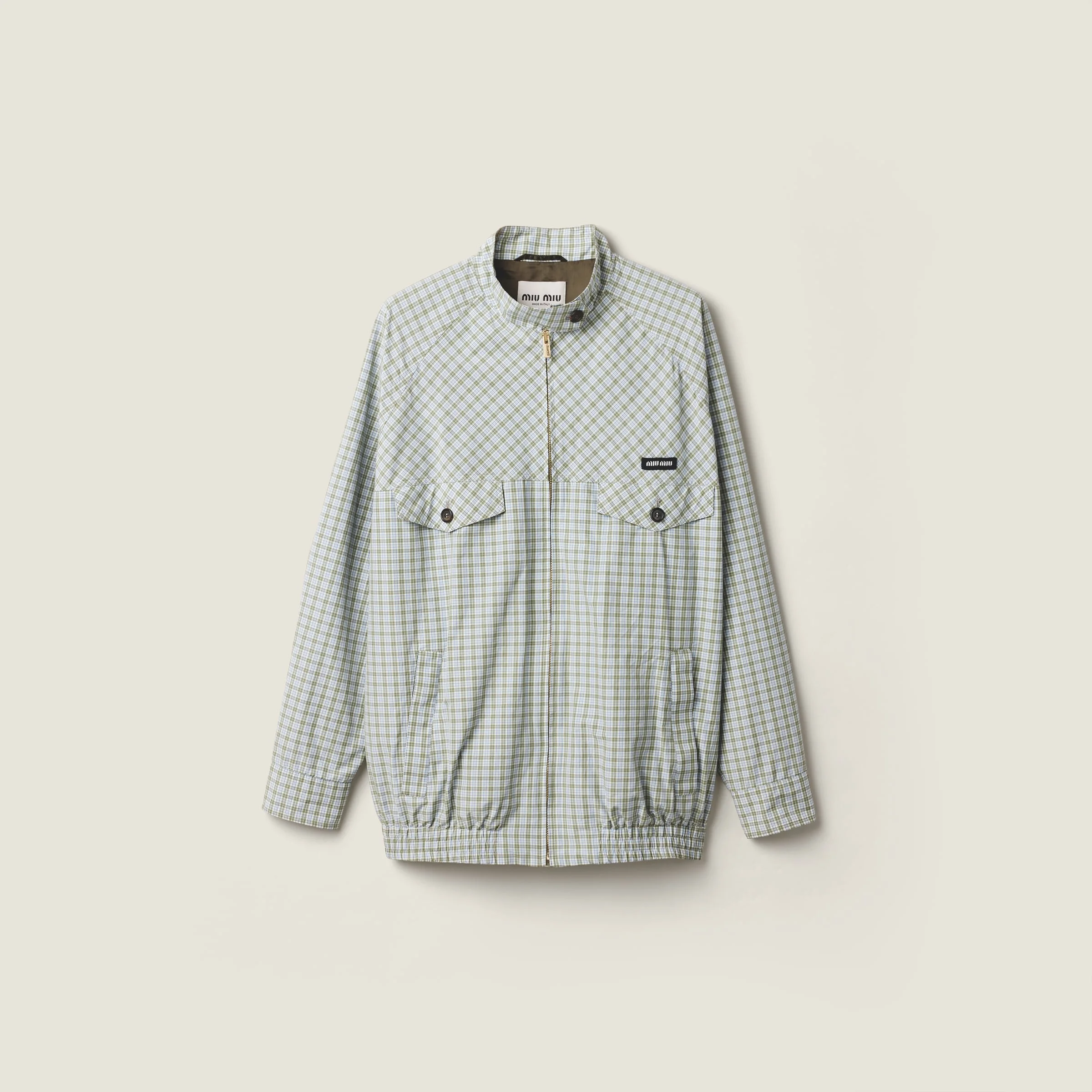 Checked technical fabric blouson jacket - 1