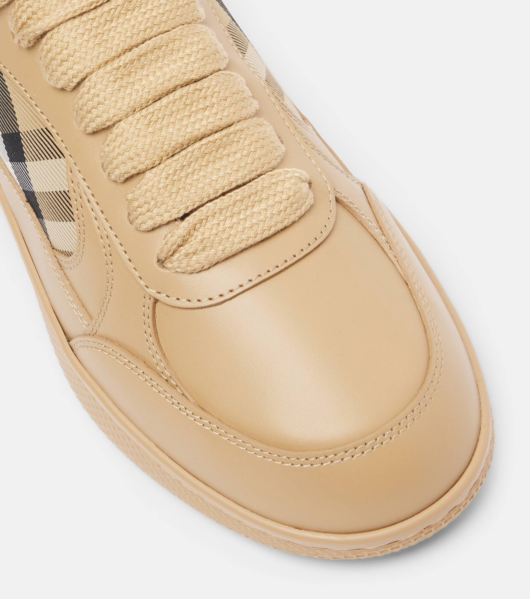 Burberry Check leather sneakers - 5