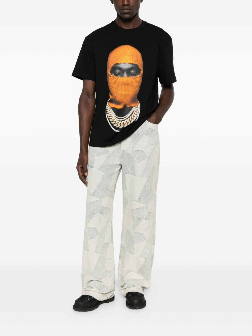 mask-print T-shirt - 2