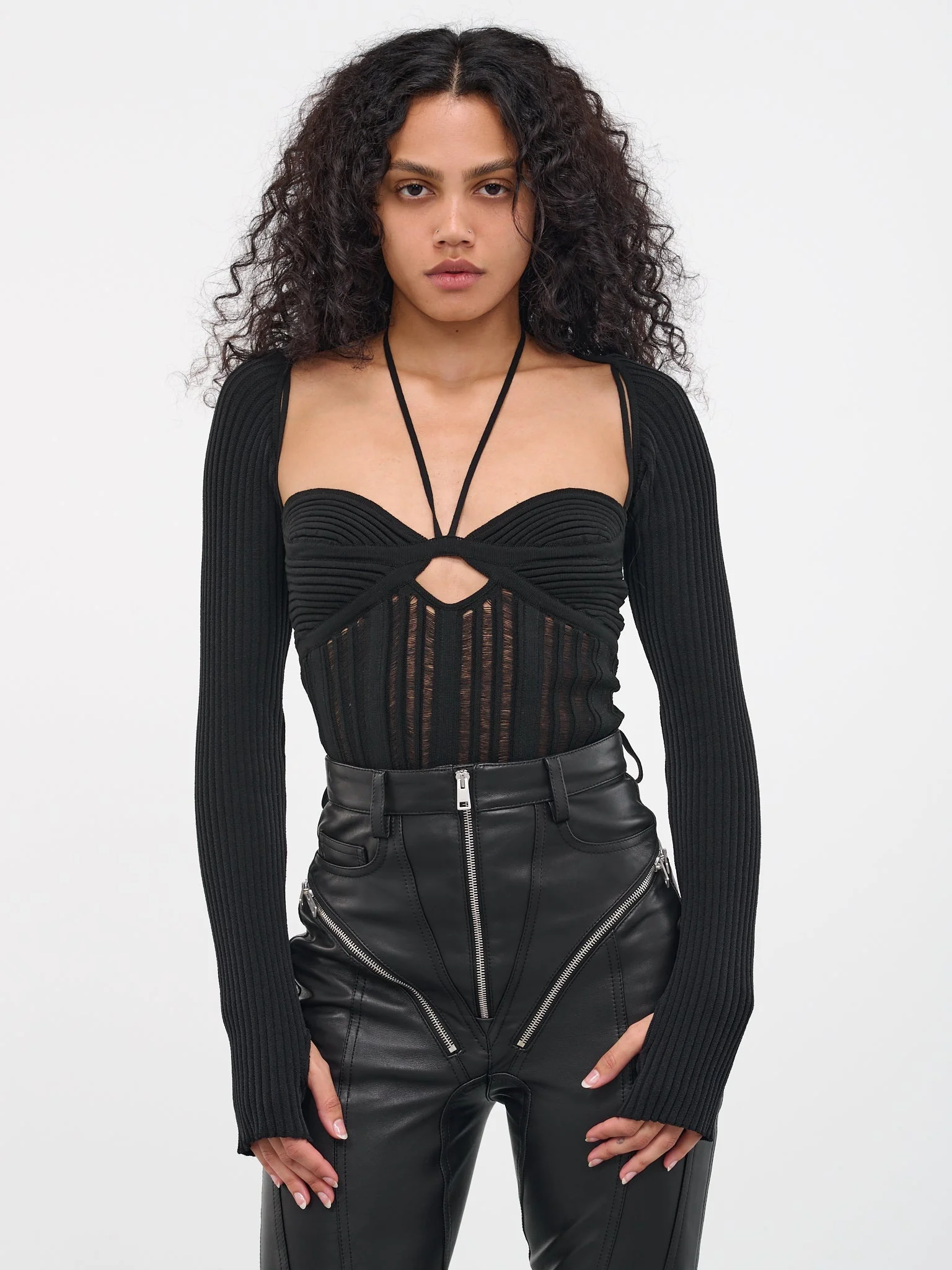 Rib Knit Shrug Sleeves - 1