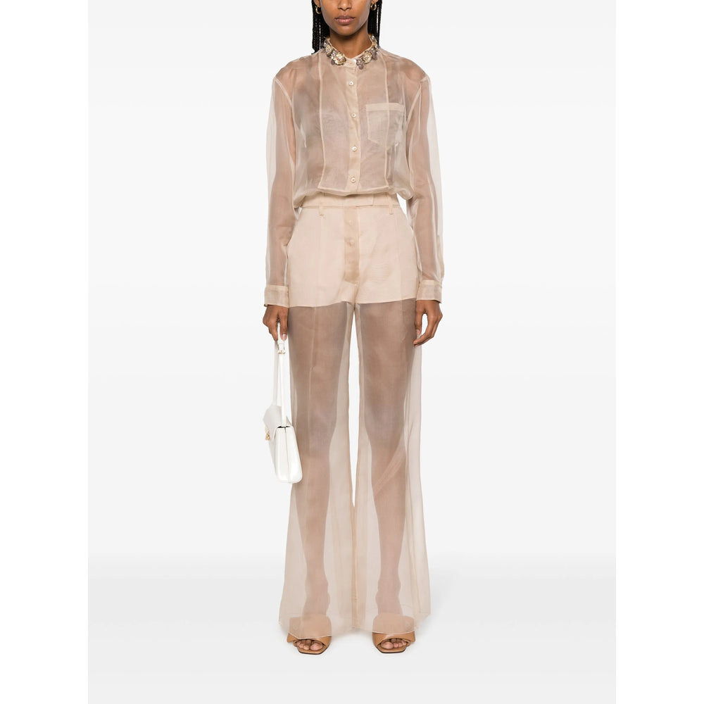 Prada Neutrals Trousers - Flared Trousers Women - 3