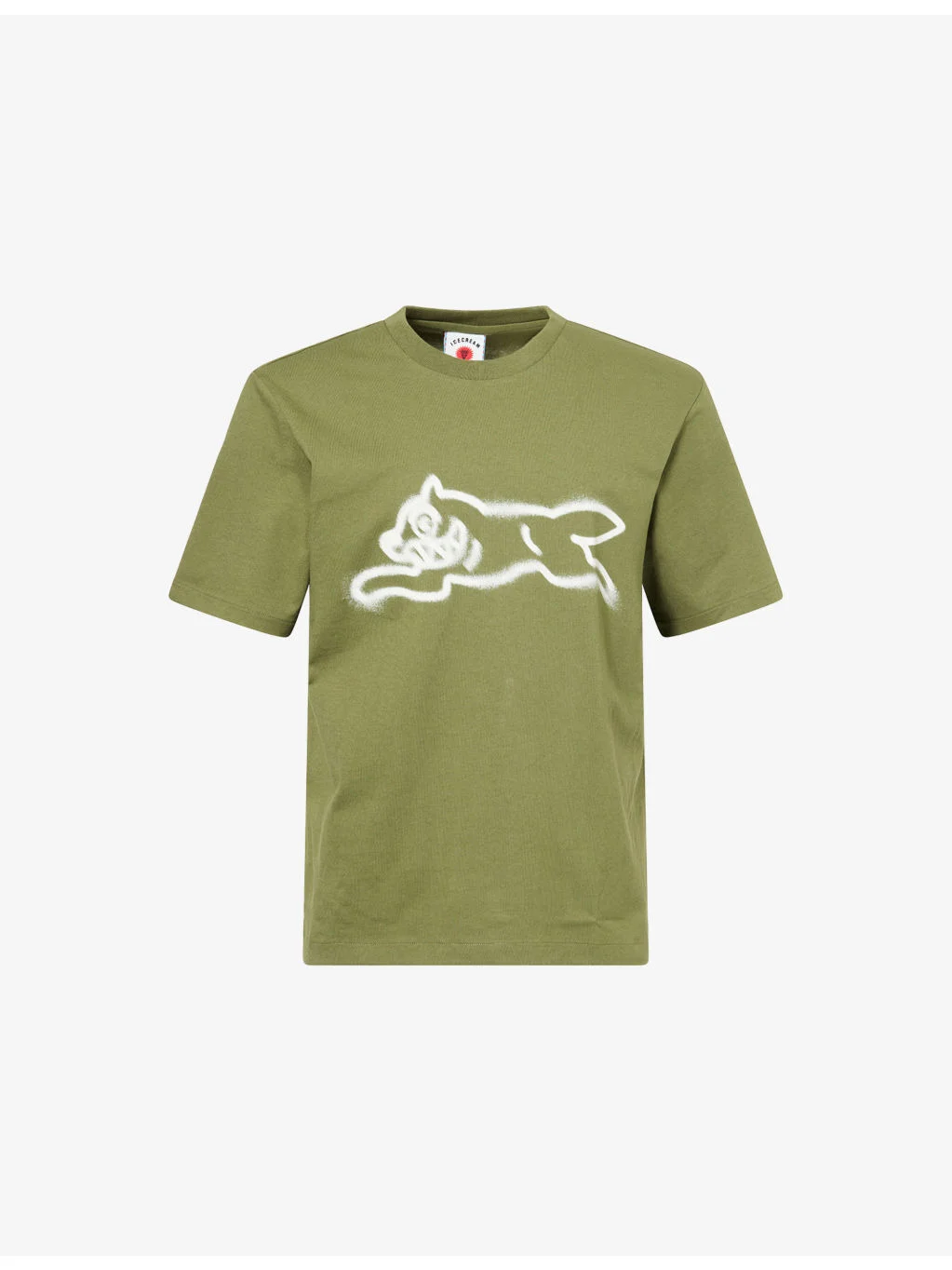 Spray Paint Run Dog Crewneck Cotton-Jersey T-Shirt - 1