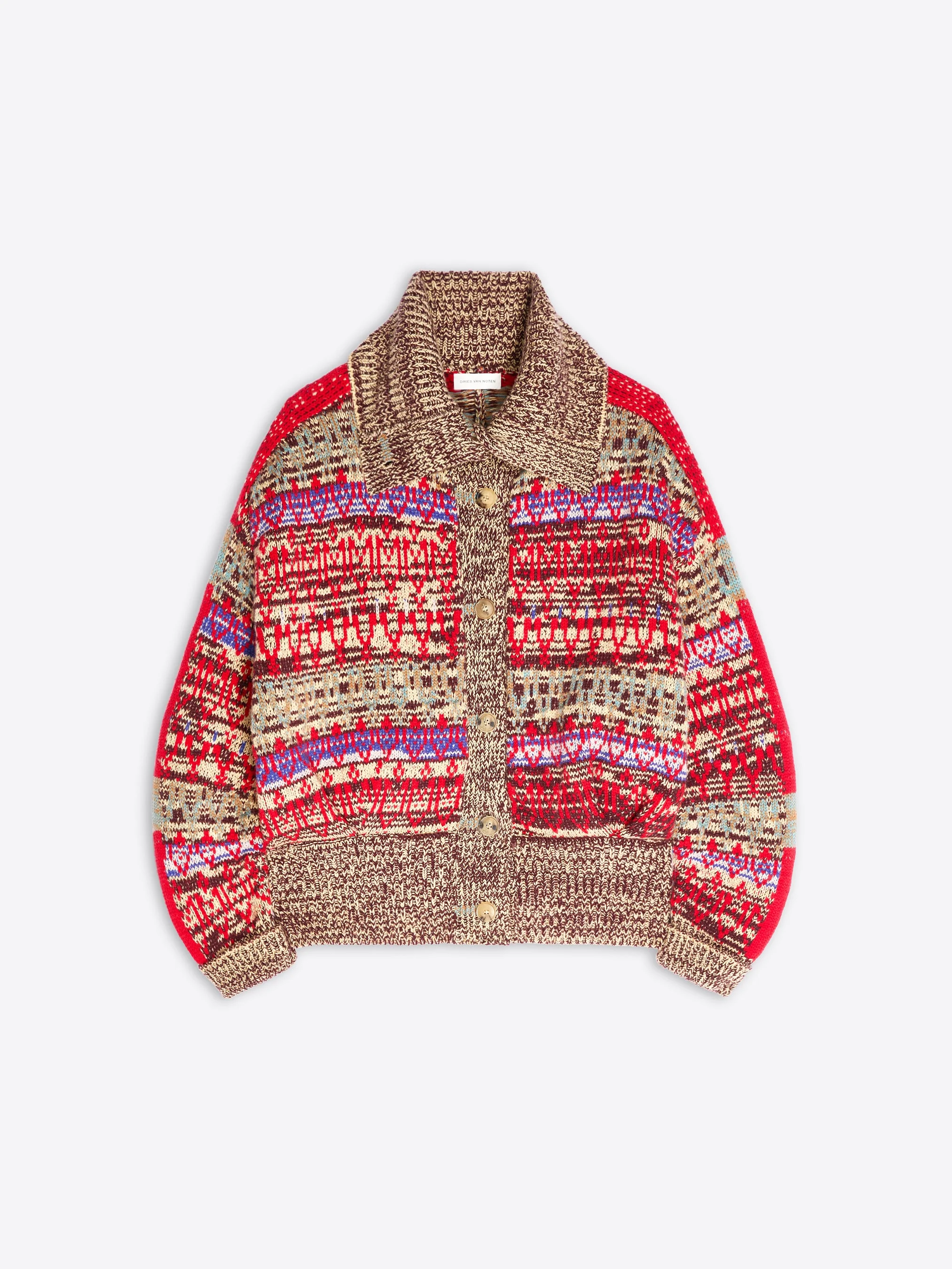 JACQUARD WOOL CARDIGAN - 1