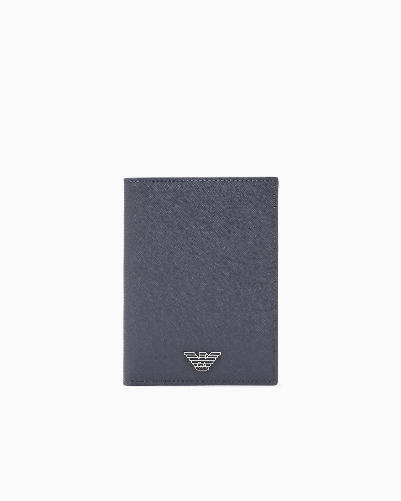 REGENERATED SAFFIANO LEATHER PASSPORT HOLDER WITH EAGLE PLATE - 1
