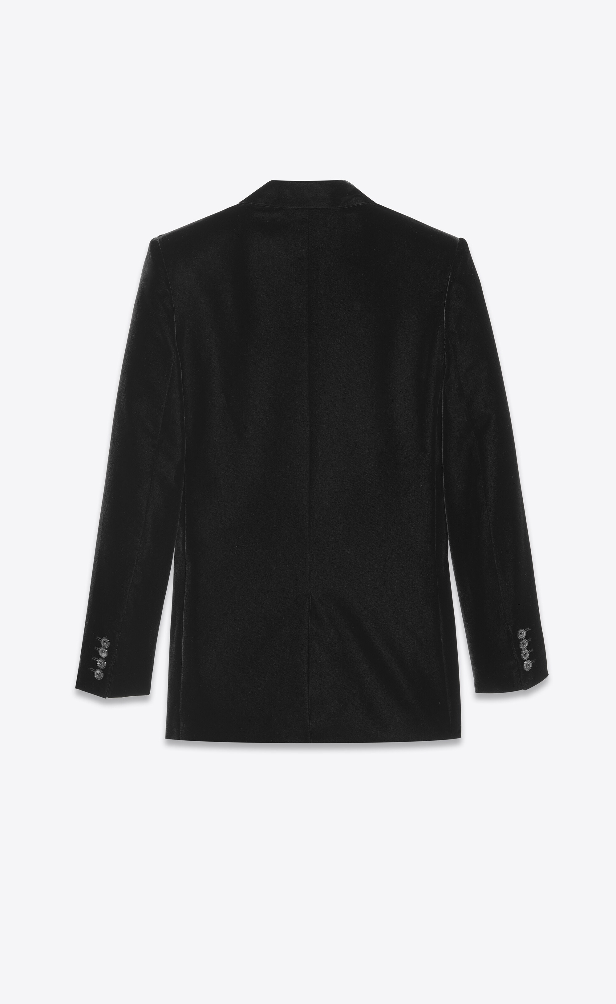 long single-breasted jacket in cupro velvet - 2