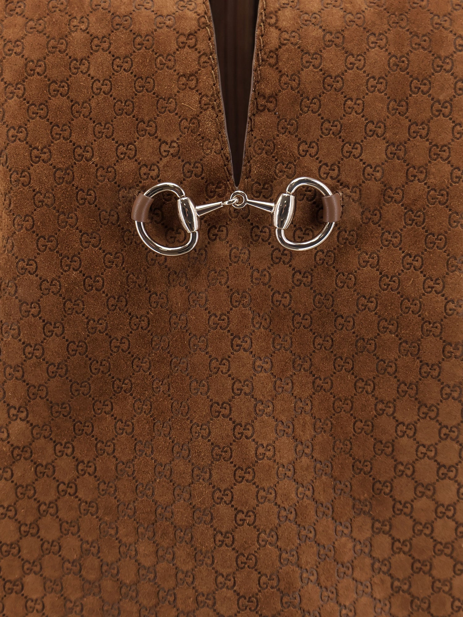 Gucci Suede Short Dress With All-Over Gg Logo - 5