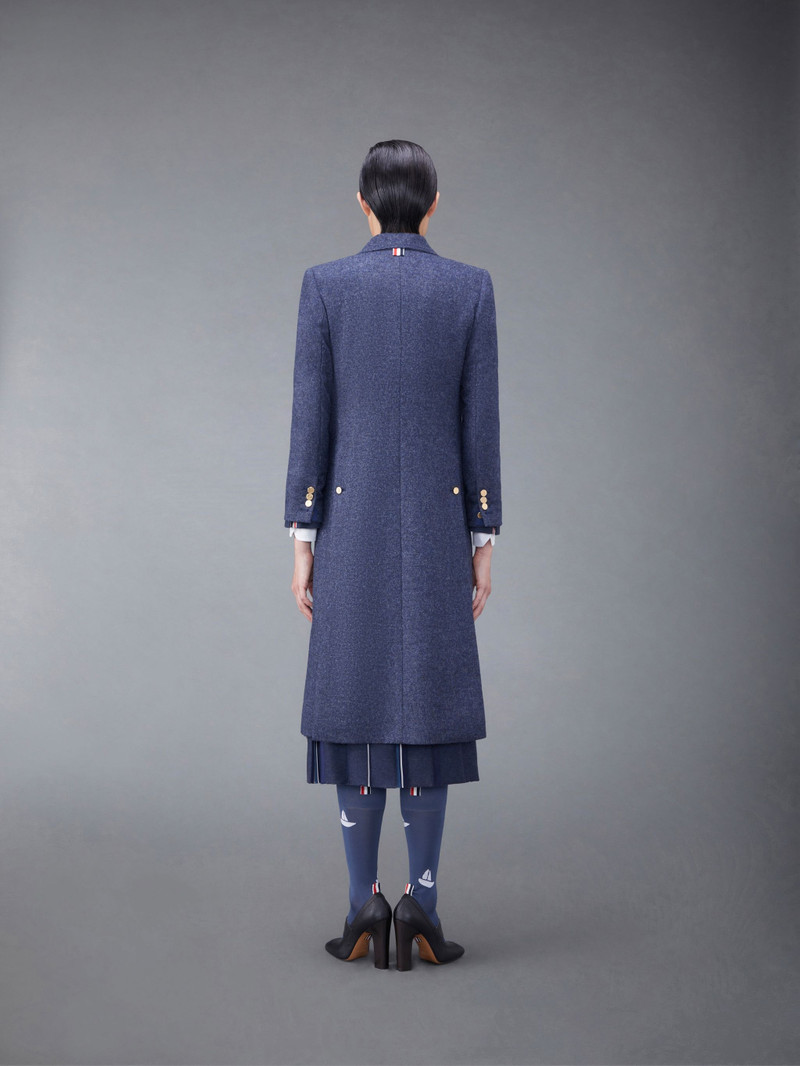 Thom Browne Solid Shetland Wide Lapel Overcoat outlook