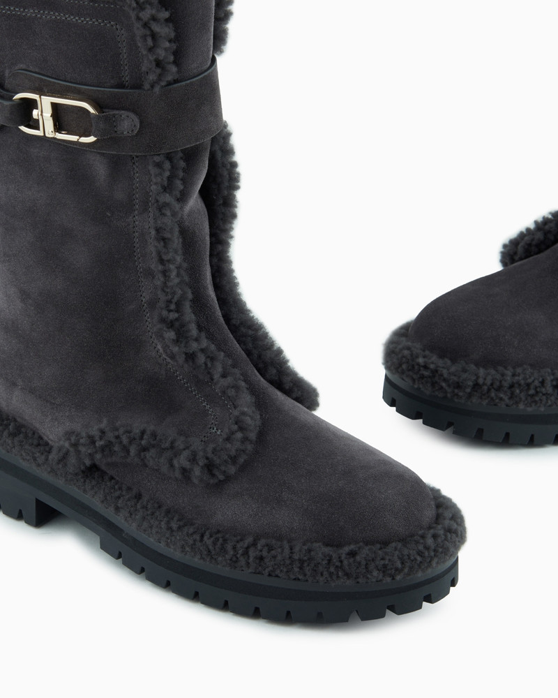 GIORGIO ARMANI GIORGIO ARMANI NEVE SUEDE AND SHEARLING SHEEPSKIN ANKLE BOOTS outlook