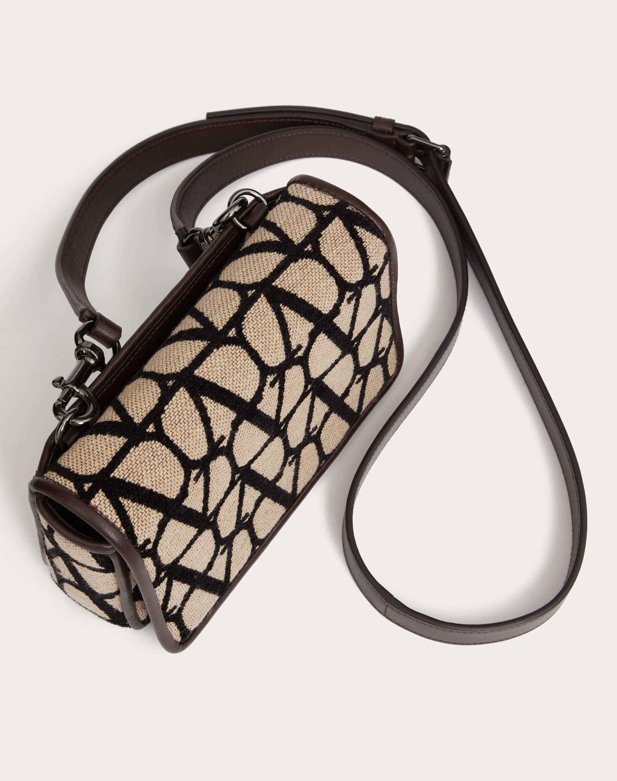 TOILE ICONOGRAPHE SHOULDER STRAP POUCH WITH LEATHER DETAILS - 6