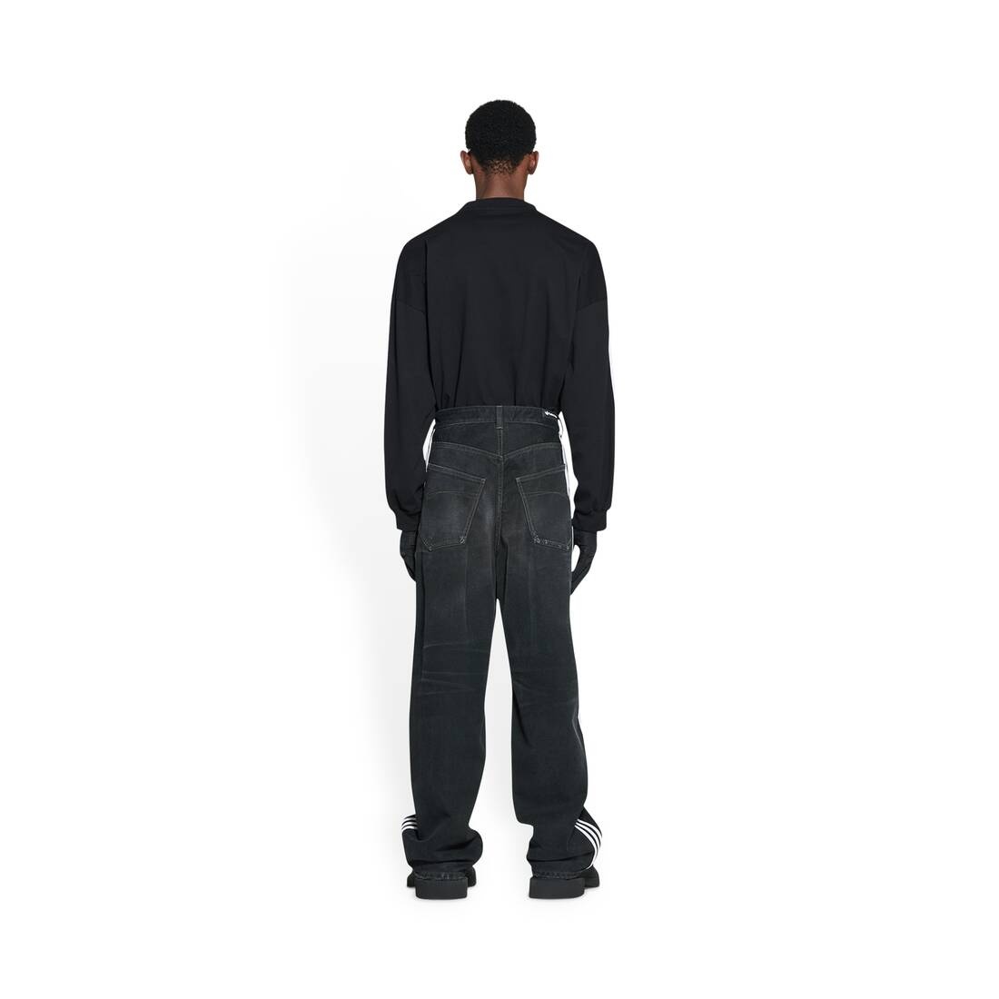 Balenciaga / Adidas Large Baggy Pants in Black - 4