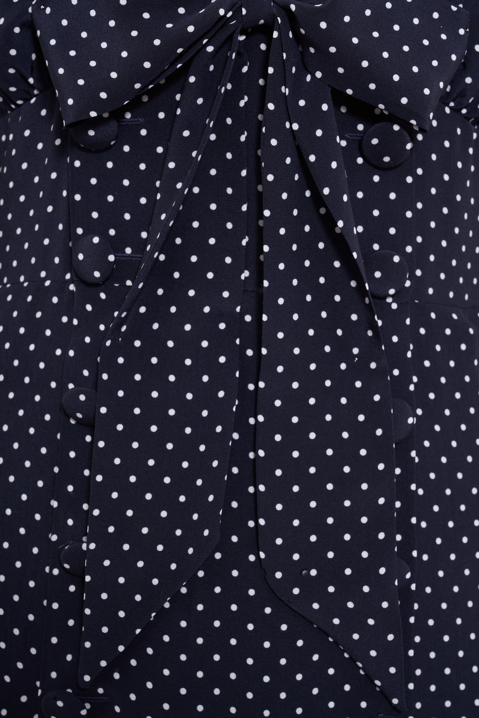 POLKA DOT SILK DOUBLE BREASTED DRESS WITH BOW - 3