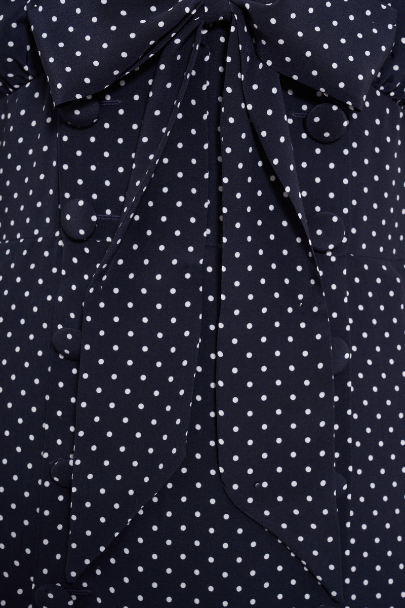 POLKA DOT SILK DOUBLE BREASTED DRESS WITH BOW 3
