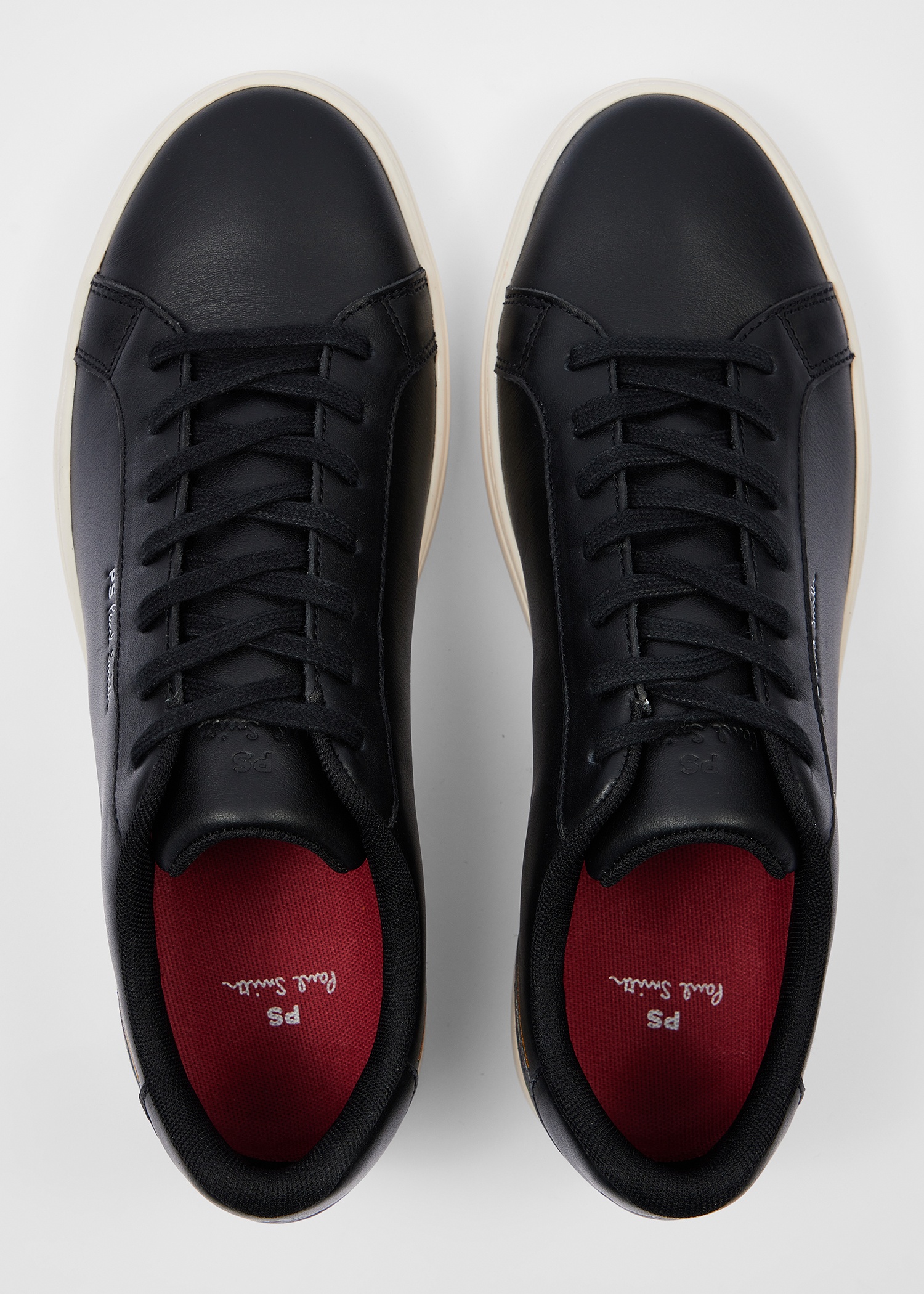 Black Leather 'Rex' Embroidery Trainers - 5