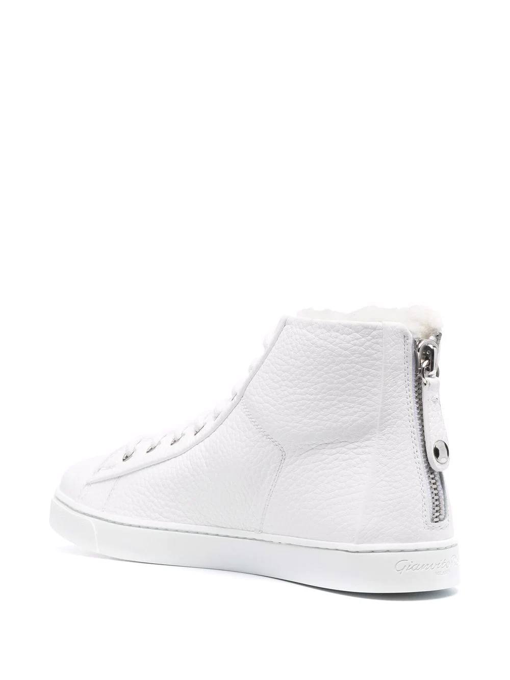 leather high-top sneakers - 3