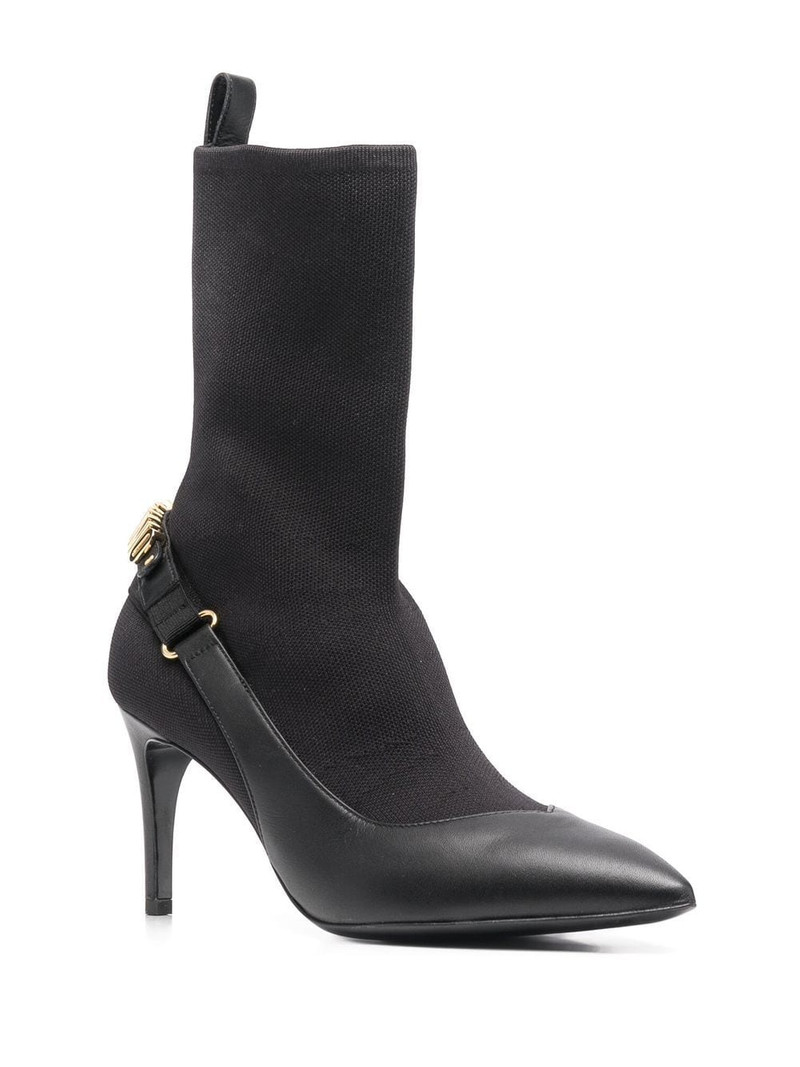 Moschino logo-lettering panelled boots outlook