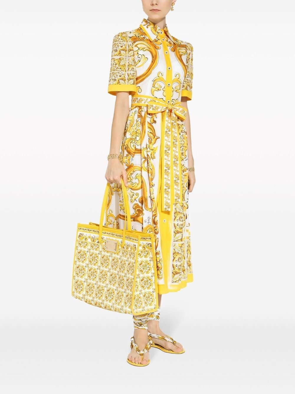 Dolce & Gabbana Women Majolica-Print Large Shopper Bag - 3