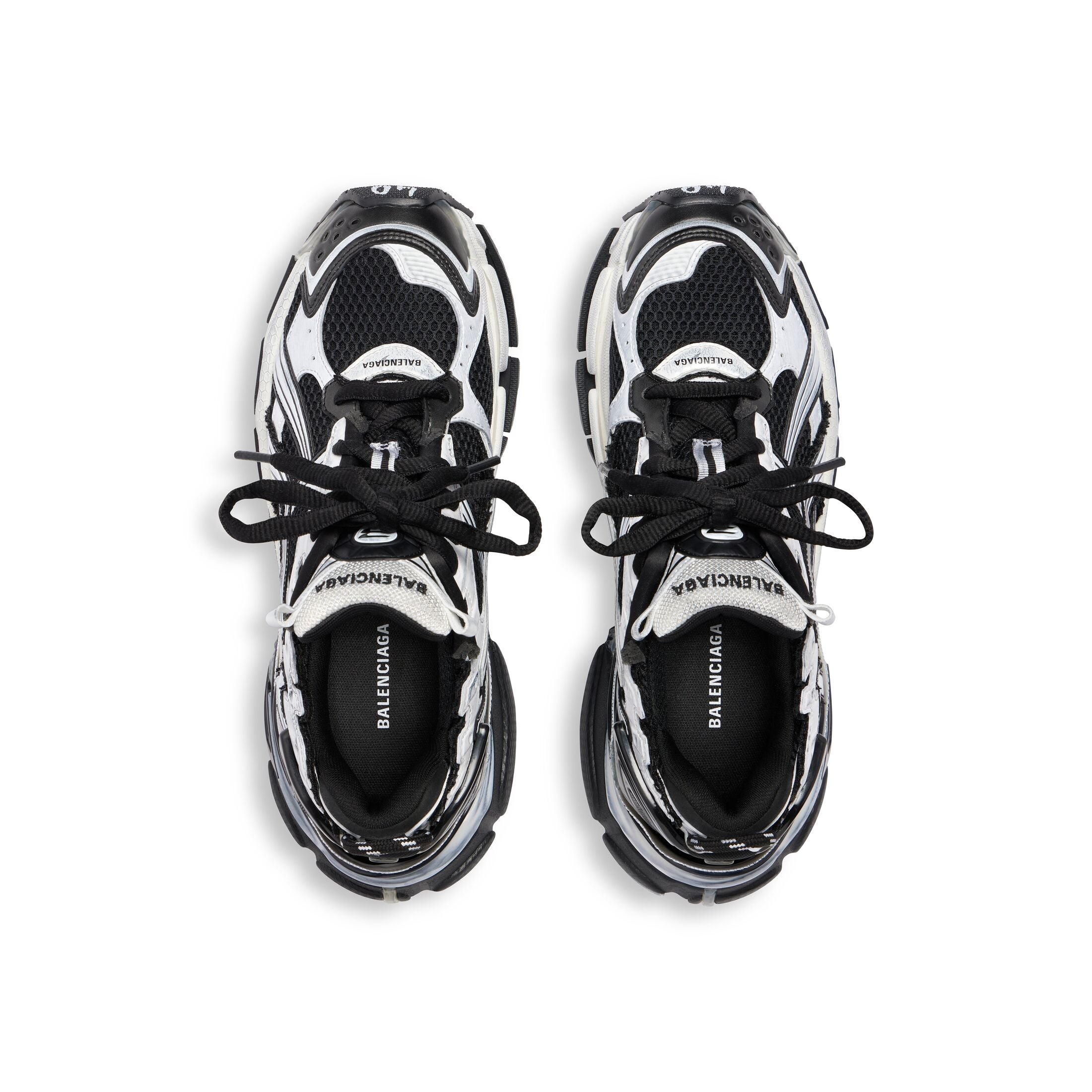 Balenciaga Runner Sneakers 'Black and White Mesh and Nylon' 772774W3RMU9010 - 4