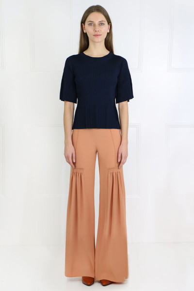 Chloé FLARED PANTS WITH FRONT PLEAT | SUNNY BROWN outlook