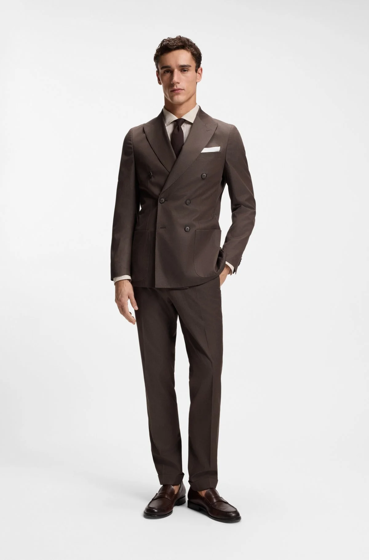 TWO-PIECE SLIM-FIT SUIT IN STRETCH COTTON - 1