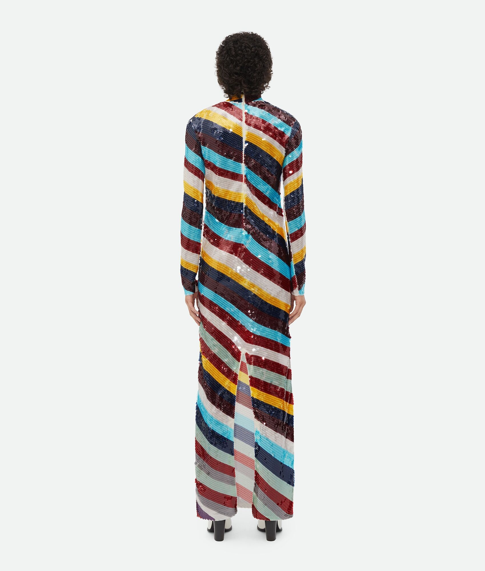 Striped Cotton Sequined Dress - 3