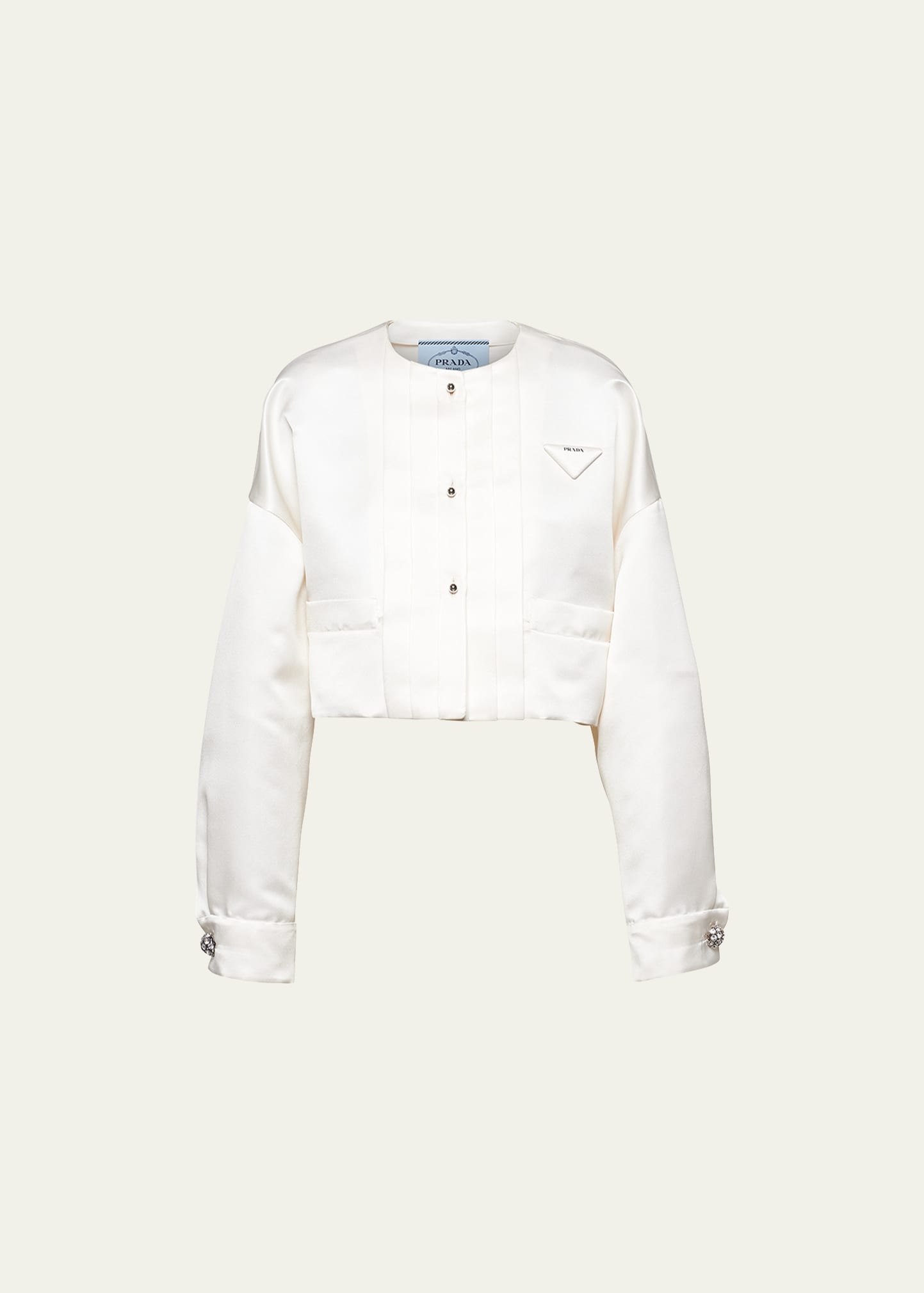 Double Satin Cropped Jacket - 1