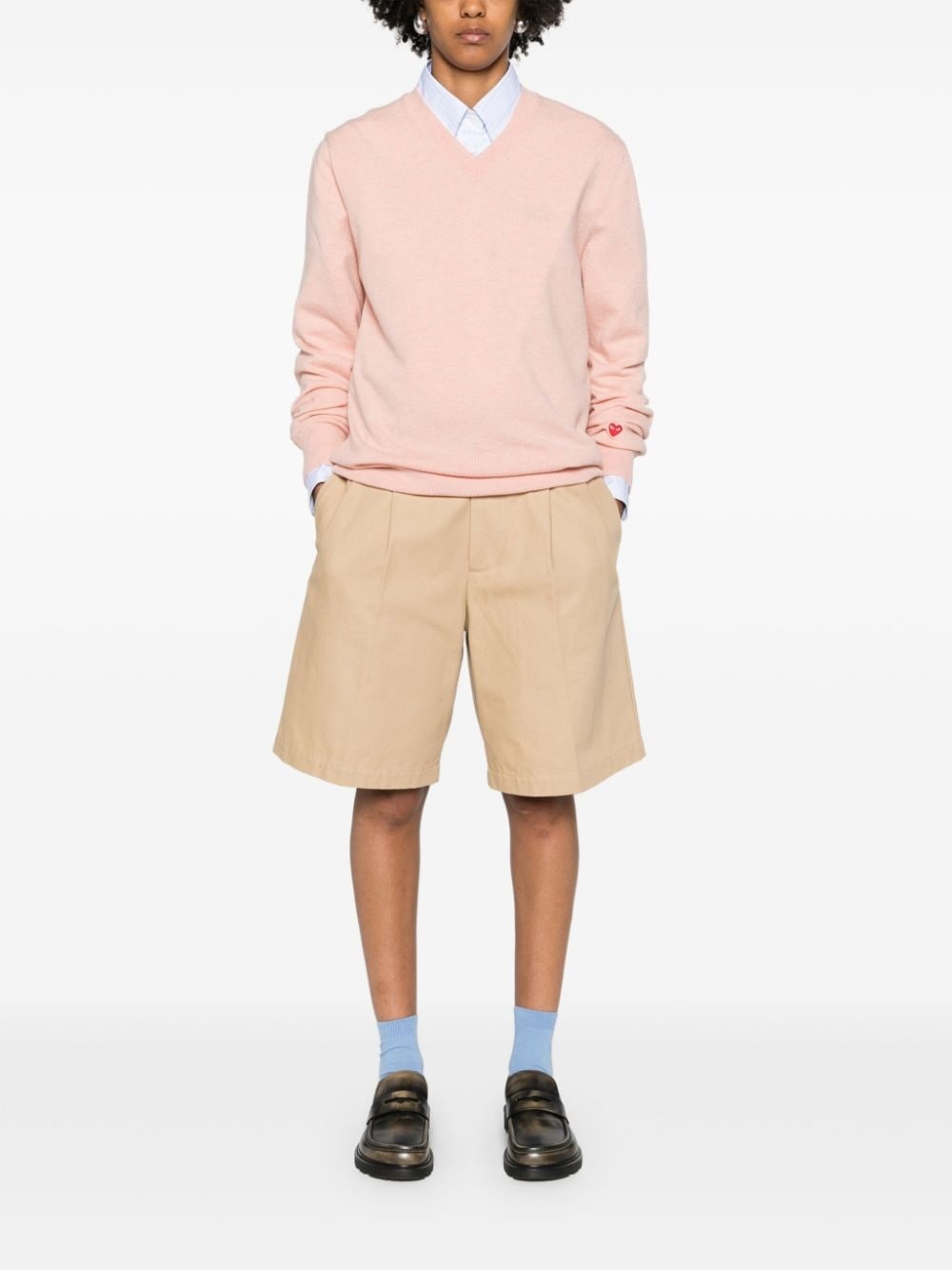 V-neck wool jumper - 3