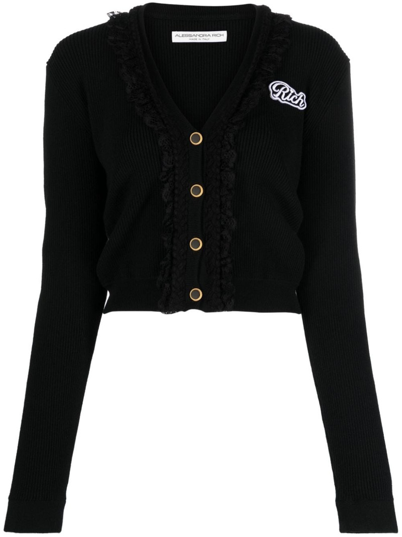 Rich ribbed-knit cardigan 1