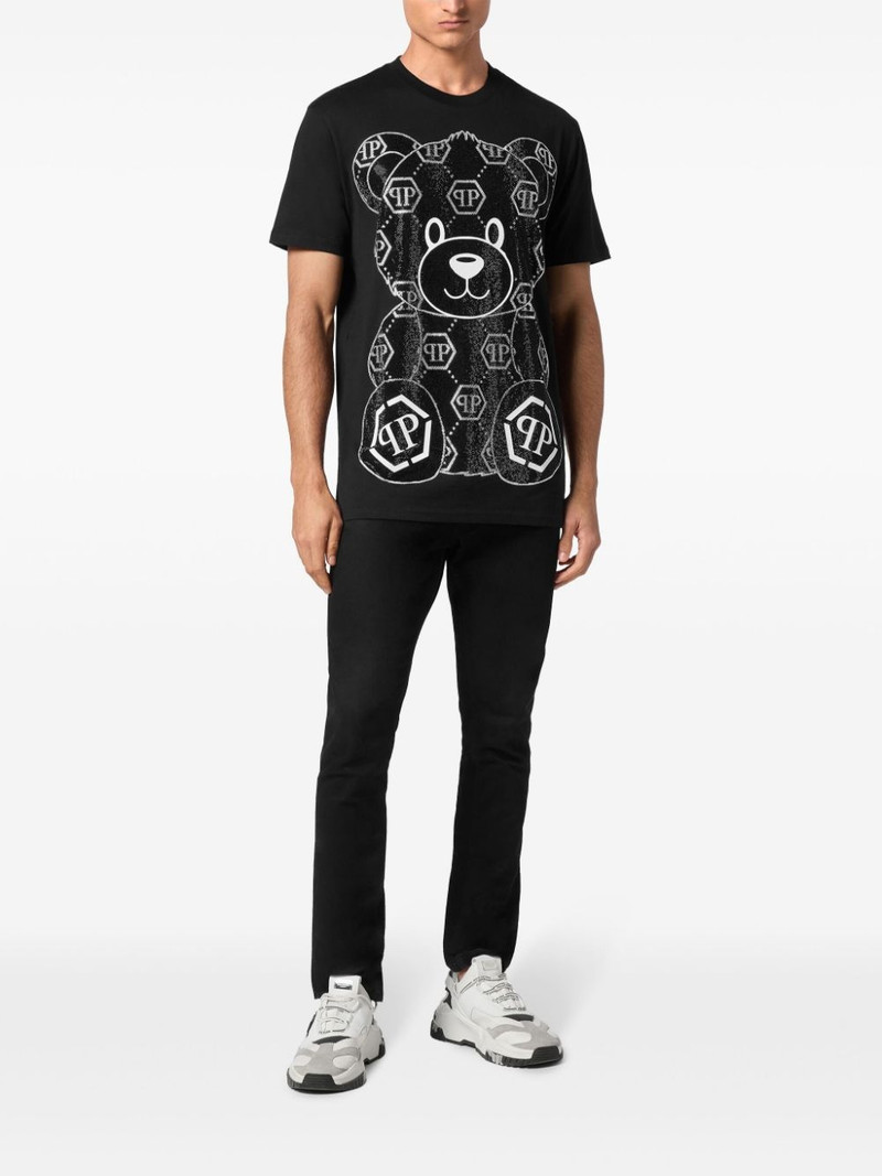 PHILIPP PLEIN Teddy Bear-appliqué cotton shirt outlook