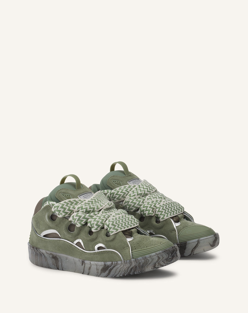 Lanvin LEATHER CURB SNEAKERS WITH MARBLED SOLE outlook
