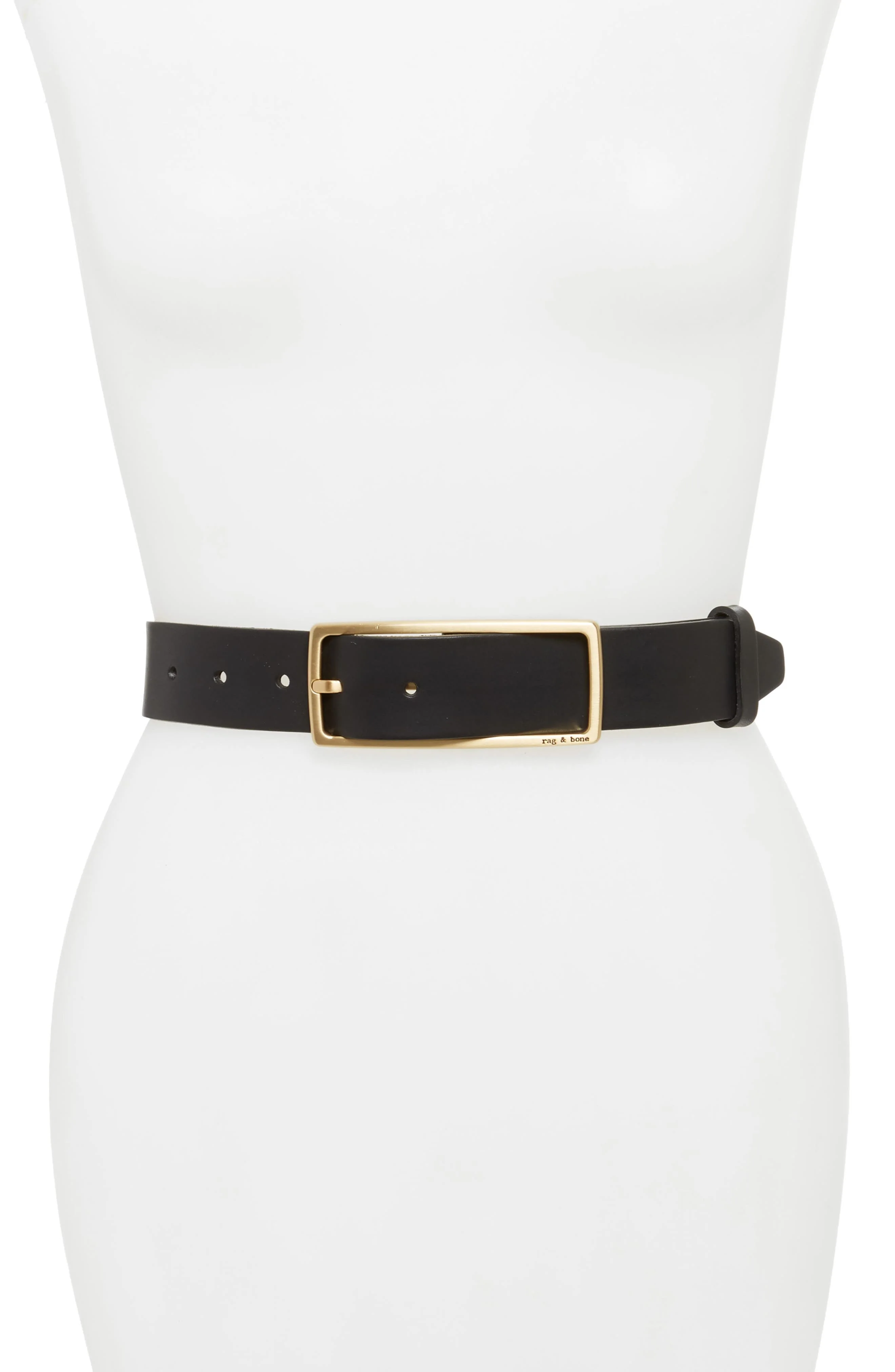 rag & bone Rebound Leather Belt in Blk at Nordstrom - 1
