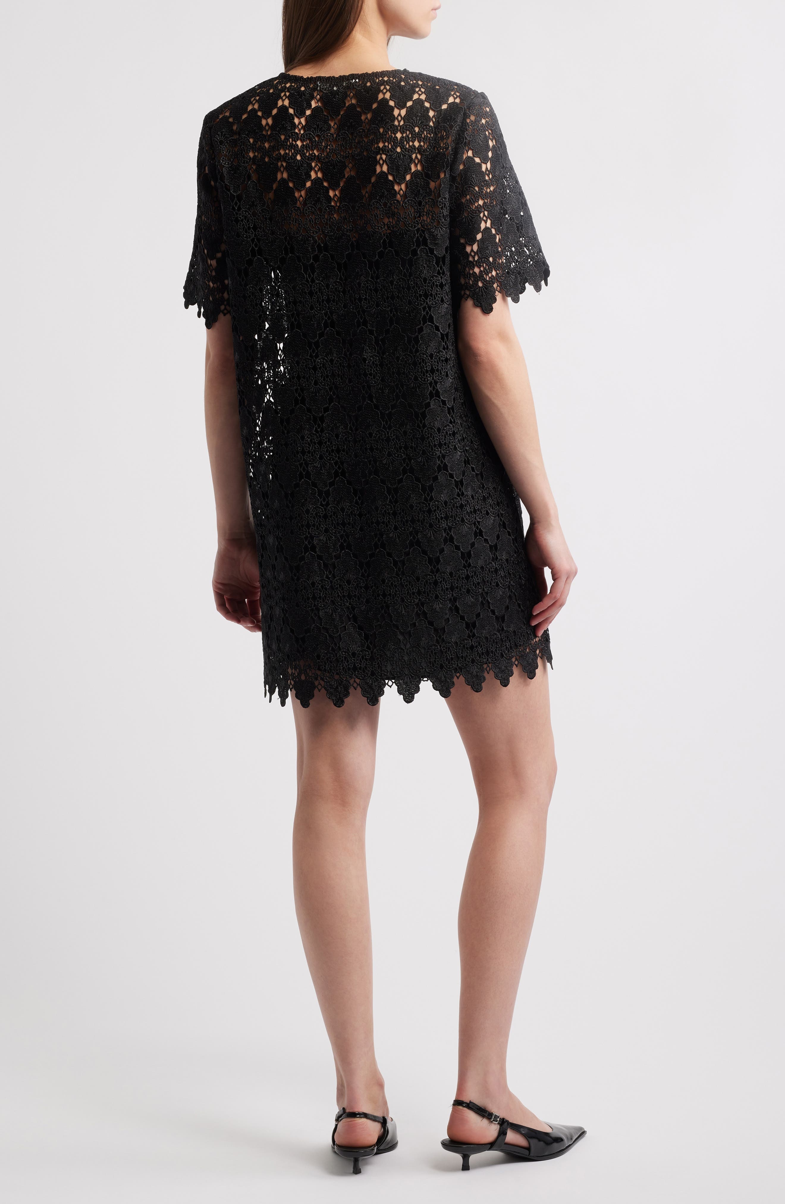 FRAME The Lace Button Front Top in Black at Nordstrom - 2
