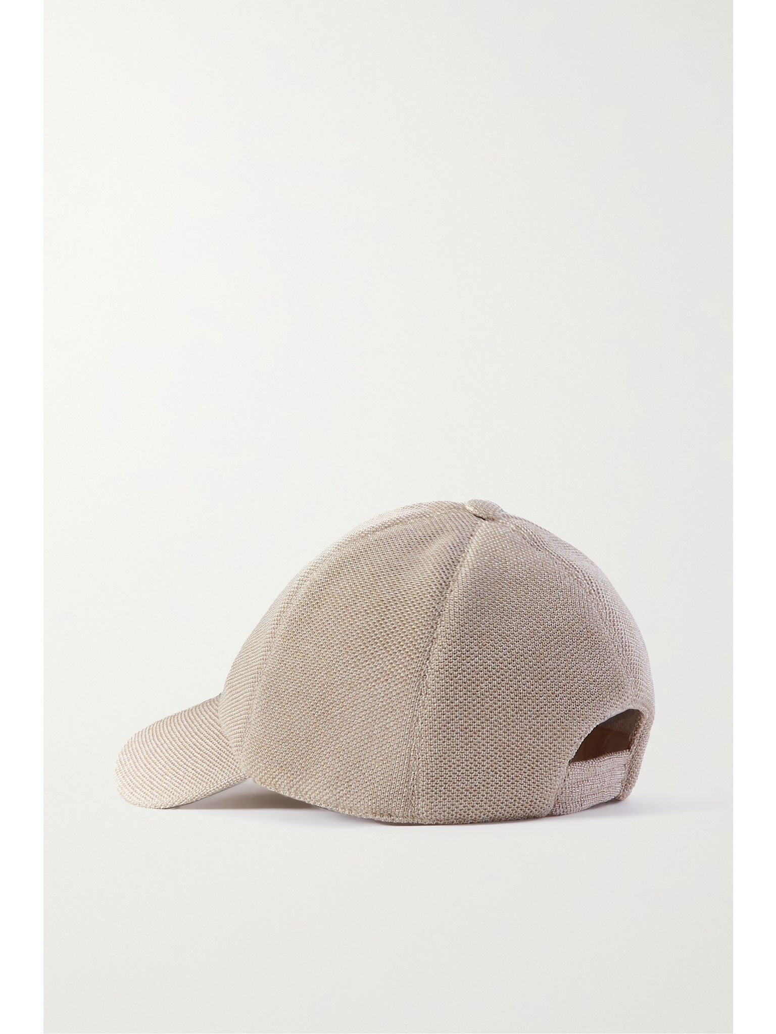 Caspian silk-piqué baseball cap Beige - 3