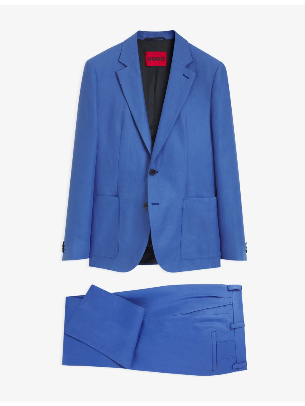Single-Breasted Slim-Fit Linen Suit - 1