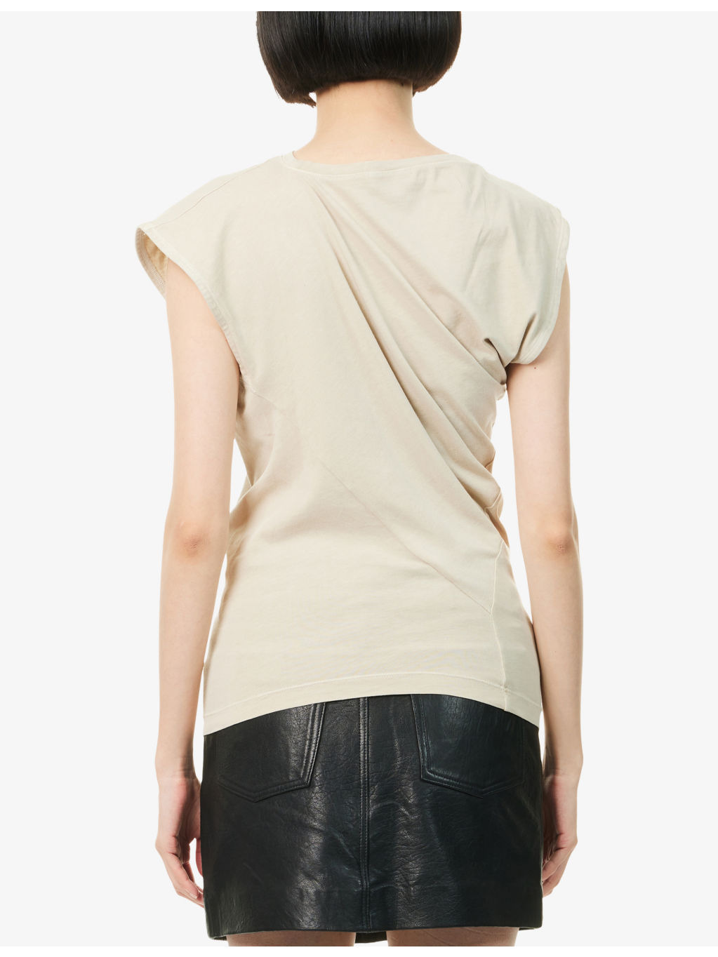 Beth Asymmetric Cotton-Jersey T-Shirt - 4