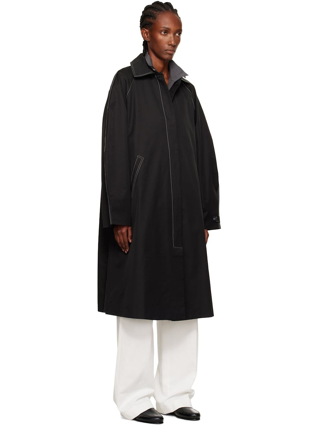 Black Relaxed Trench Coat - 2