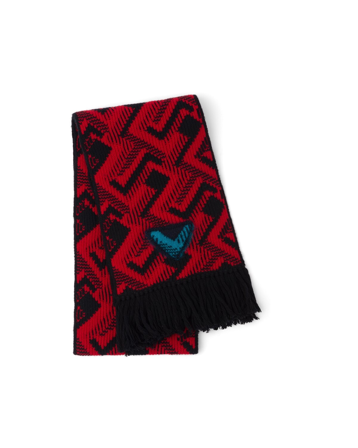 Wool and cashmere jacquard scarf - 1