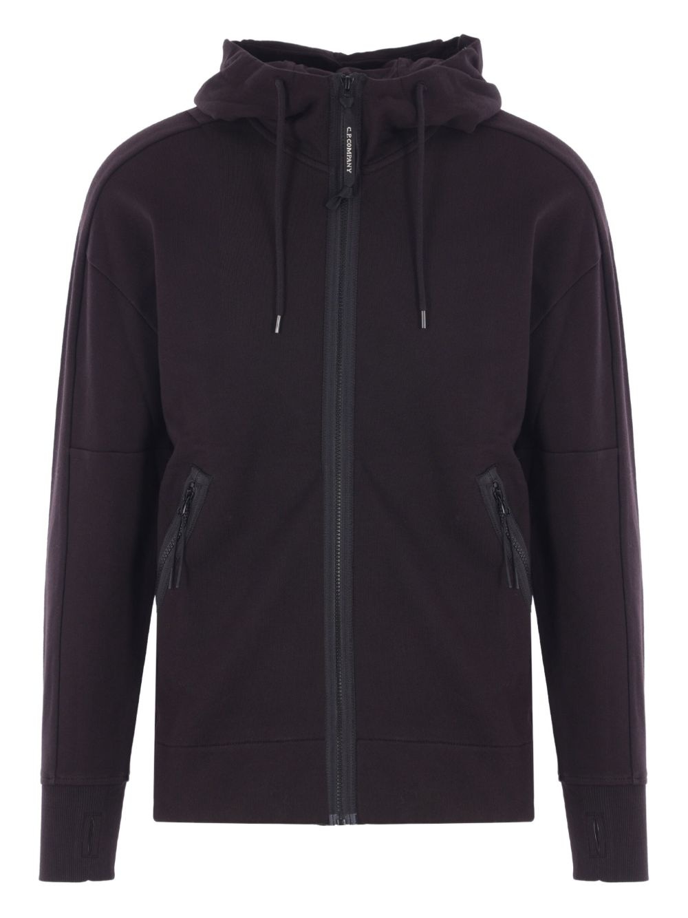 Goggle-detail zip-up hoodie - 2