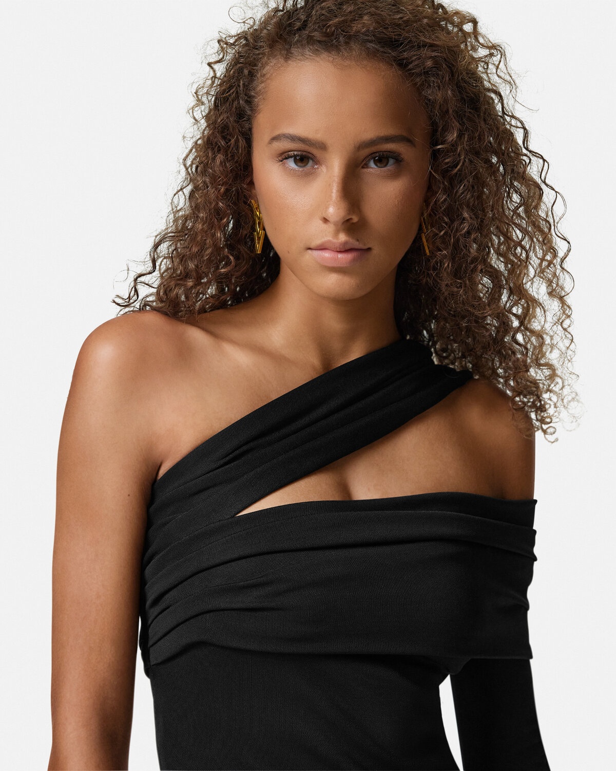 One-Shoulder Gathered Midi Dress - 3