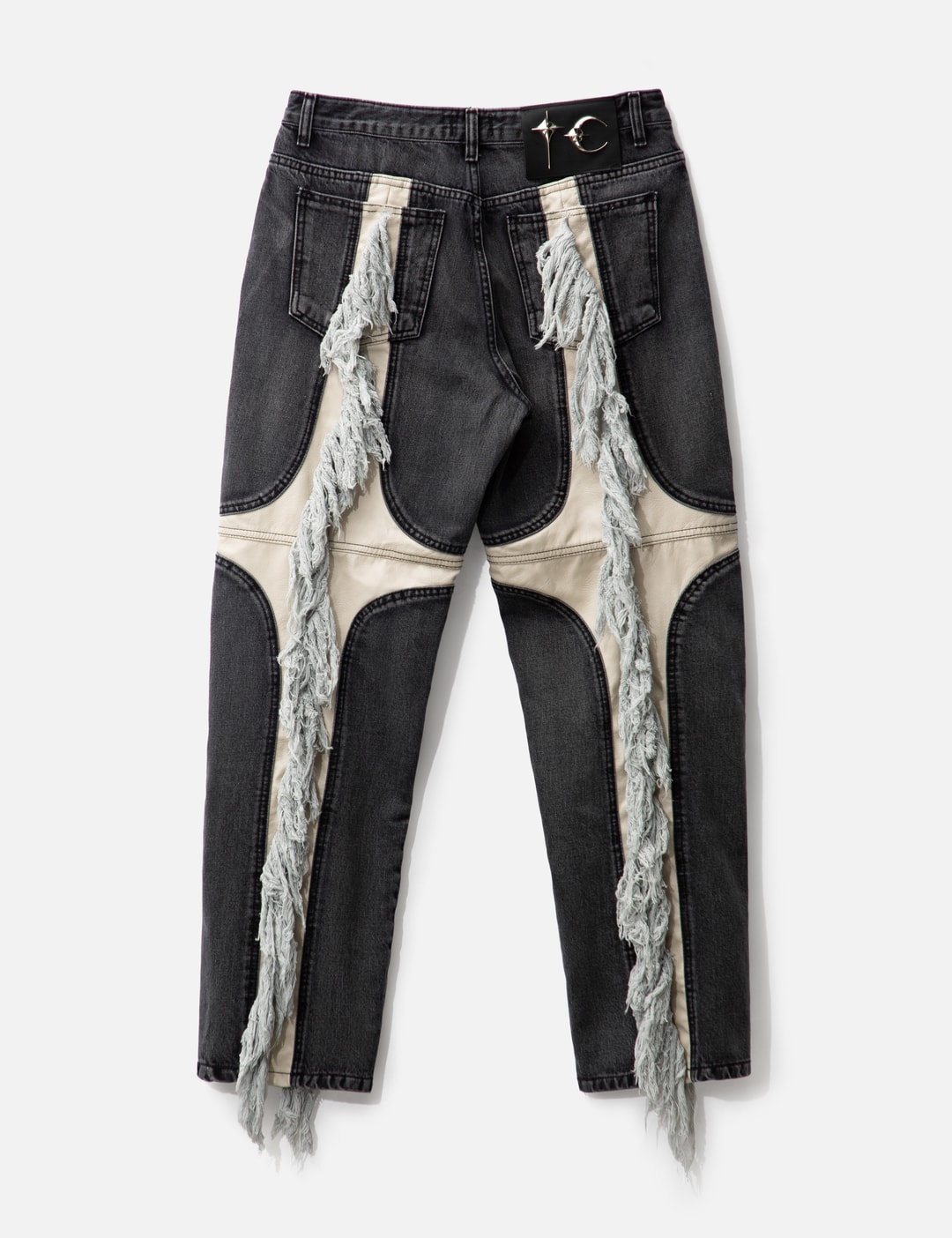 MOHICAN LEATHER DENIM PANTS - 2