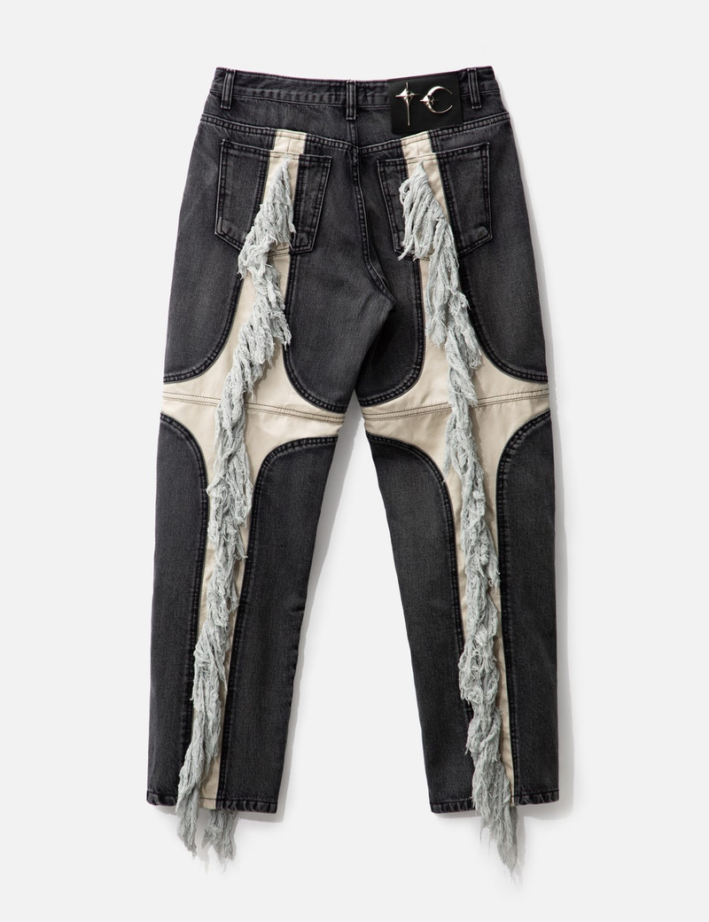 MOHICAN LEATHER DENIM PANTS 2