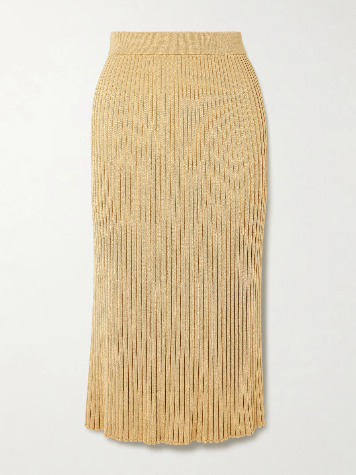 Luna Ribbed Metallic Midi Skirt - 1