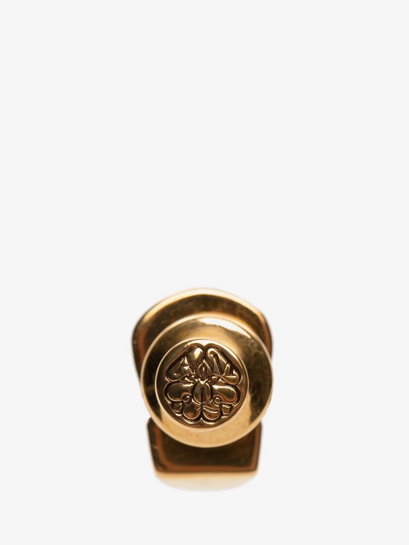 Skull Pin Badge in Antique Gold - 3